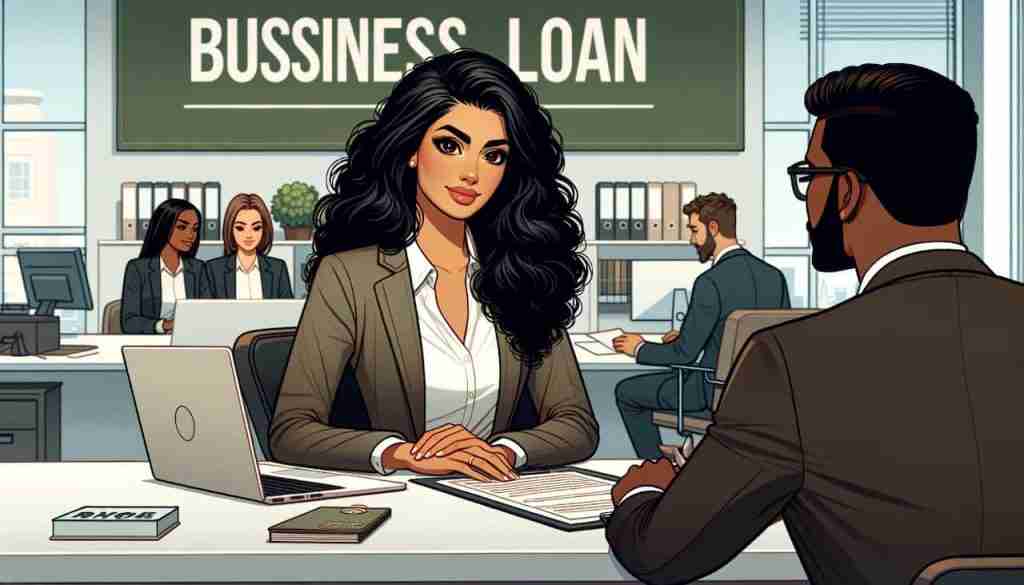 woman consulting a client in a Business Loan office with colleagues - Digital Enterprise woman consulting a client in a'Business Loan' office with colleagues