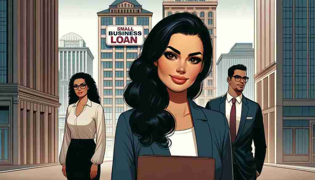 woman with colleagues in a business district